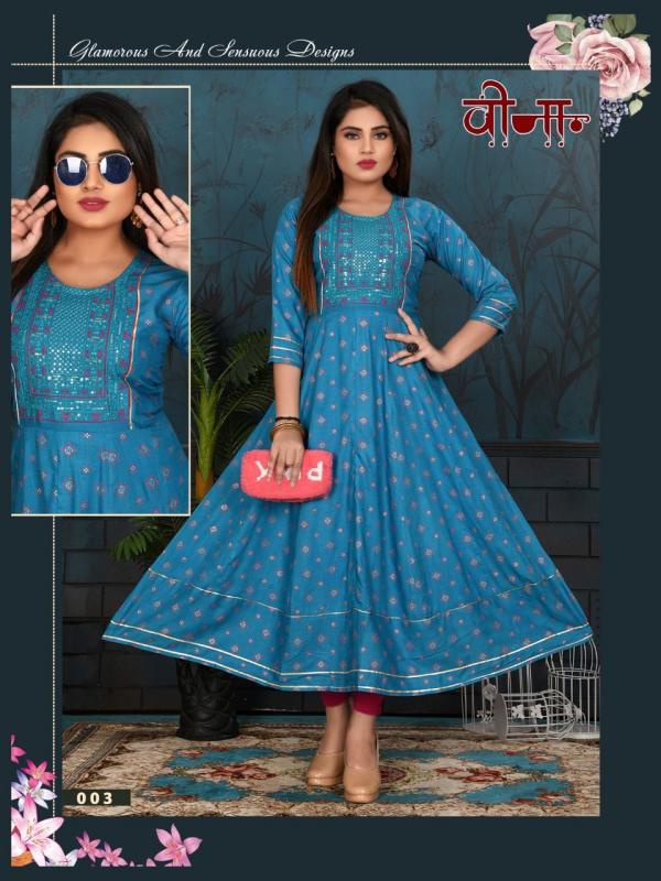 Trendy Veena Rayoyon Slub Print Designer kurti collection